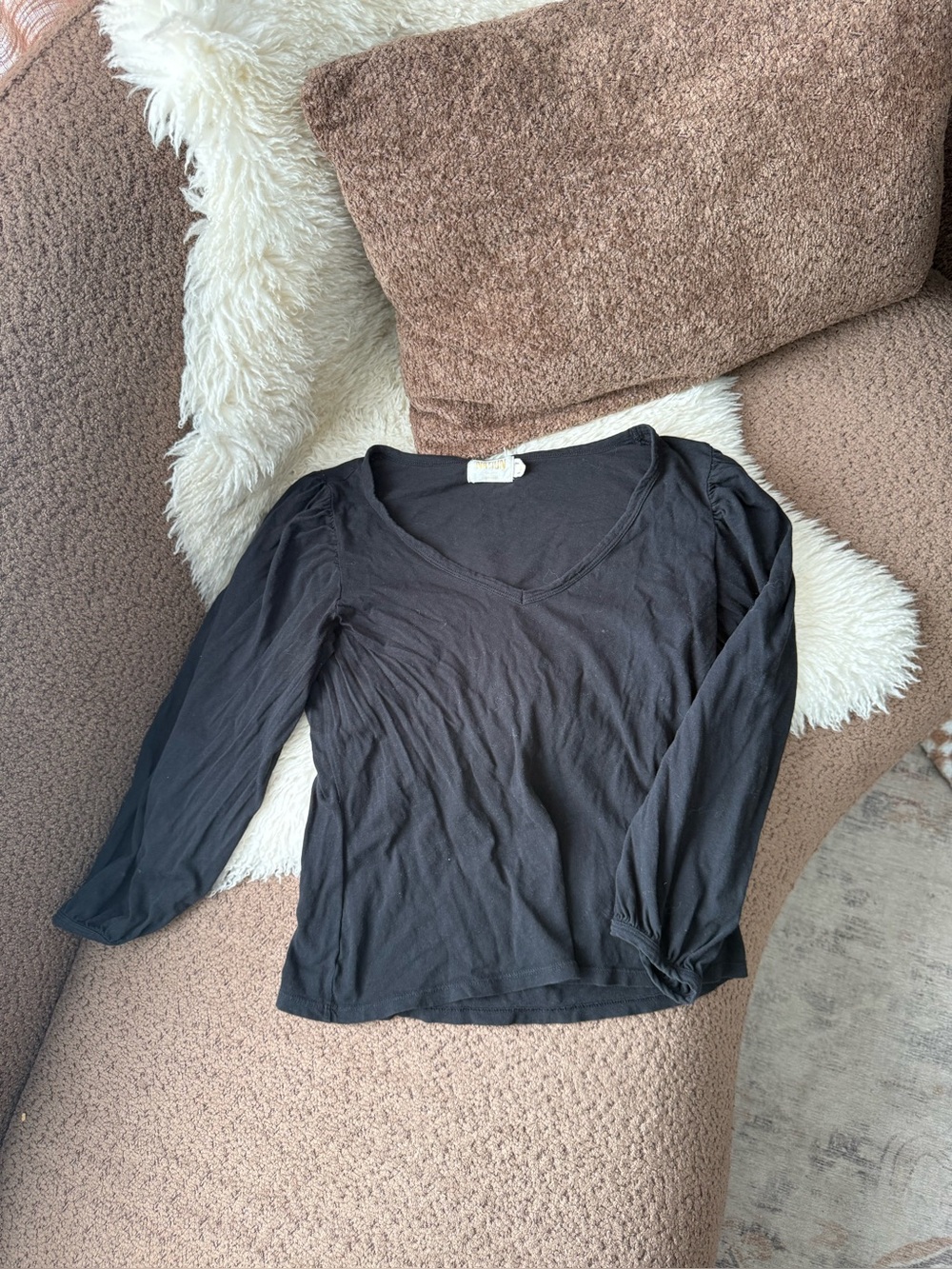 Nation LTD Black V Neck Top